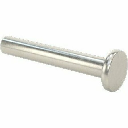 BSC PREFERRED 18-8 Stainless Steel Flat Head Solid Rivets 3/16 Dia for 1.156 Maximum Material Thickness, 25PK 97386A253